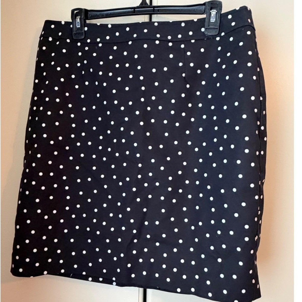 Halogen Polka Dot Mini Skirt Womens Size 14 Cotton black and white